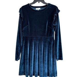 NSR Navy Blue Velvet Long Sleeve Women’s Dress Size Large